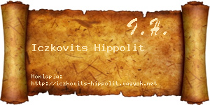 Iczkovits Hippolit névjegykártya